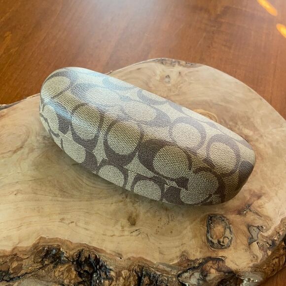 Coach Brown Signature Monogram Eyeglass / Sunglasses Case - Picture 1 of 5